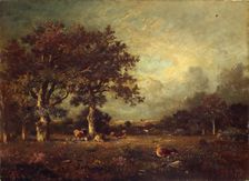 Landscape with Cows (Eremitage), 1870. Creator: Jules Dupré