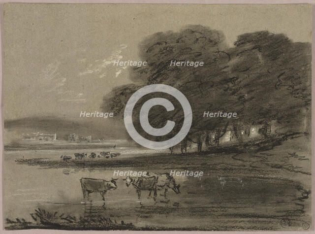 Landscape with Cows, n.d. Creators: Thomas Monro, Thomas Gainsborough.