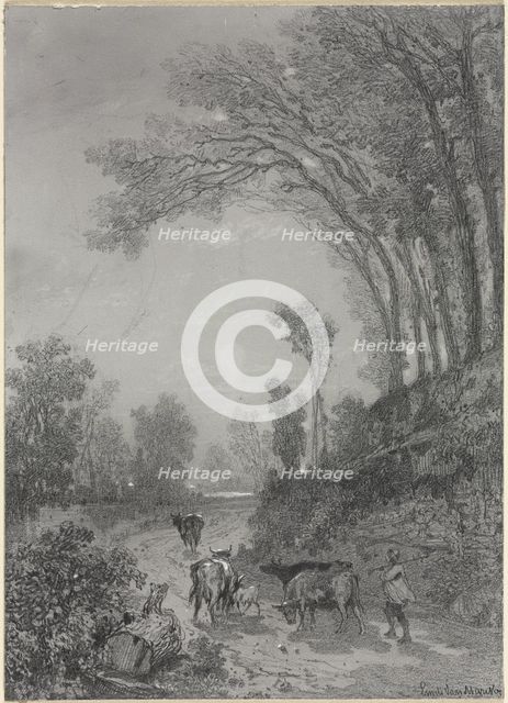Landscape with Cows, second half 19th century. Creator: Émile van Marcke (French, 1827-1890).
