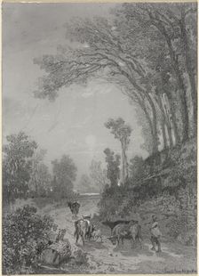 Landscape with Cows, second half 19th century. Creator: Émile van Marcke (French, 1827-1890)