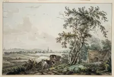 Landscape with Coach, near Hilversum, (1779?). Creators: Egbert van Drielst, Jacob Cats