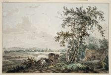 Landscape with Coach, near Hilversum, (1779?). Creators: Egbert van Drielst, Jacob Cats