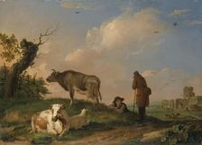 Landscape with Cattle 1670-1690. Artist: Johannes van der Bent
