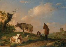 Landscape with Cattle 1670-1690. Creator: Johannes van der Bent