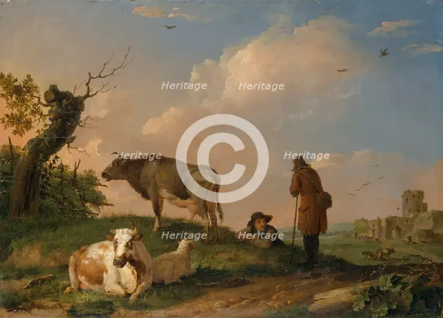 'Landscape with Cattle', 1670-1690. Creator: Johannes van der Bent.