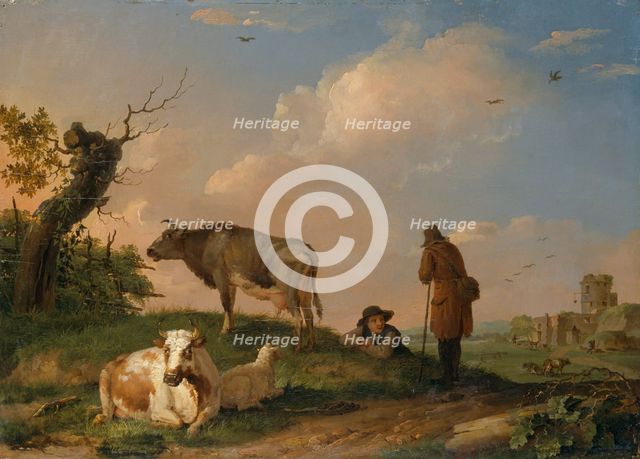 'Landscape with Cattle', 1670-1690. Creator: Johannes van der Bent.