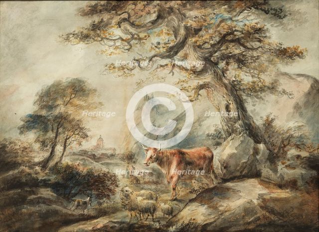 Landscape with Cattle, 1785. Creator: Elias Martin.