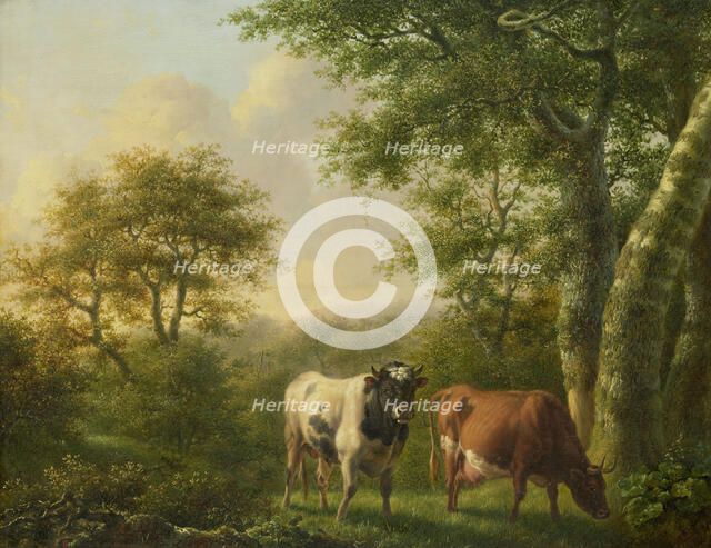 Landscape with Cattle, 1827. Creator: Adolf Karel Maximiliaan Engel.