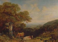 Landscape with Cattle 1847, (1935). Artist: John Dearman