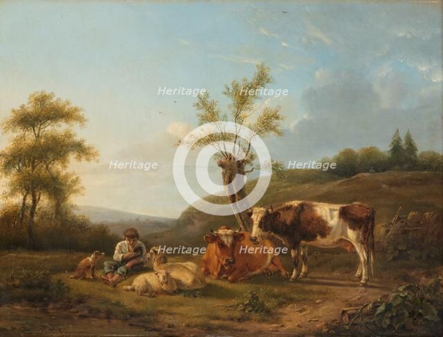 Landscape with Cattle near Darthuizen, 1814. Creator: Hendrik Stokvisch.