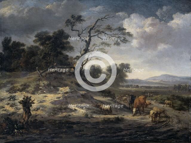 Landscape with Cattle on a Country Road, 1655-1684. Creator: Jan Wijnants.