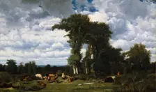 Landscape with Cattle at Limousin, 1837. Creator: Jules Dupré