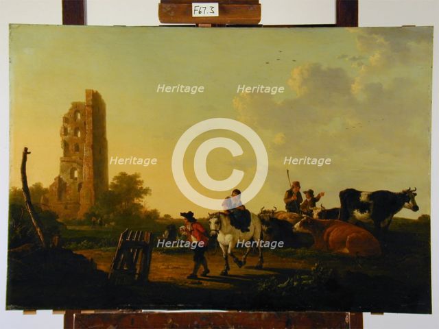 Landscape with Cattle and Figures, c1640-1690. Creator: Aelbert Cuyp.