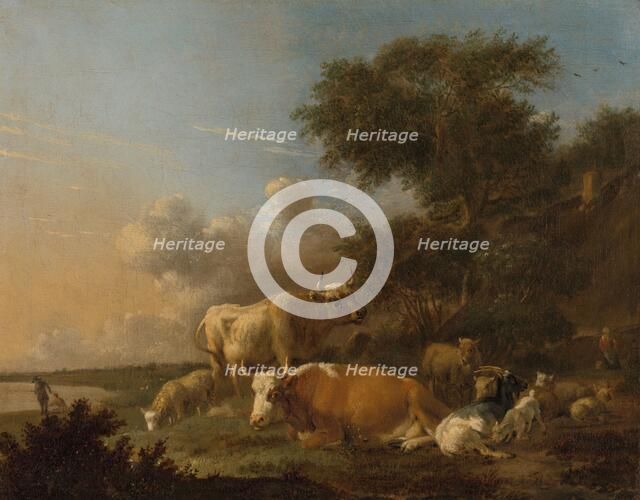 Landscape with Cattle, c.1665-1688. Creator: Albert Jansz Klomp.