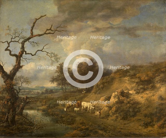 Landscape with Cattle, c1660s. Creator: Jan Wijnants.
