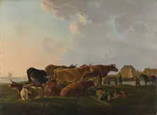 Landscape with Cattle, probably ca. 1800. Creator: Jacob van Strij