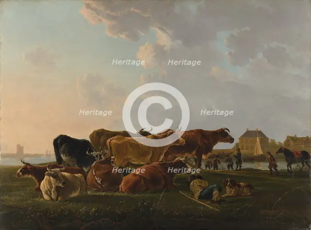 Landscape with Cattle, probably ca. 1800. Creator: Jacob van Strij.