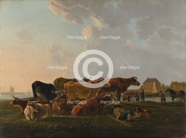 Landscape with Cattle, probably ca. 1800. Creator: Jacob van Strij.