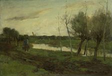 Landscape with canal, 1873-1903. Creator: George Poggenbeek