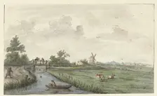 Landscape with canal and country road, 1661-1693. Creator: Gerrit Grasdorp