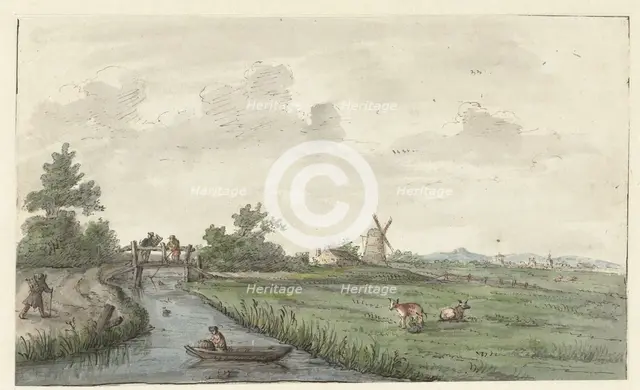 Landscape with canal and country road, 1661-1693.  Creator: Gerrit Grasdorp.