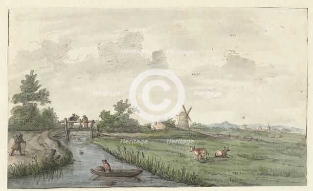 Landscape with canal and country road, 1661-1693.  Creator: Gerrit Grasdorp.