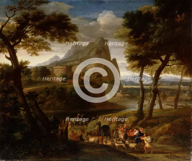 'Landscape with Caravan', 17th century. Artist: Gaspard Dughet