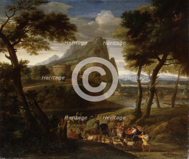 'Landscape with Caravan', 17th century. Artist: Gaspard Dughet