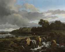 Landscape with Cascade, about 1670-1675. Creator: Jacob van Ruisdael