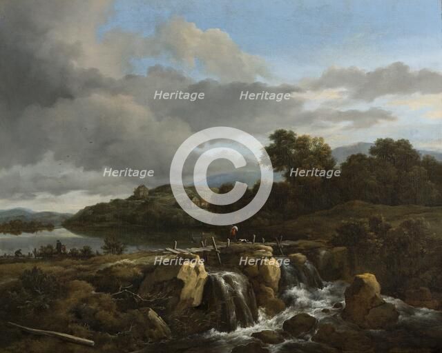 Landscape with Cascade, about 1670-1675. Creator: Jacob van Ruisdael.