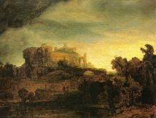 Landscape with Castle, 1641. Creator: Rembrandt Harmensz van Rijn