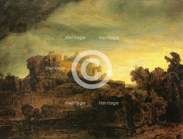 Landscape with Castle, 1641. Creator: Rembrandt Harmensz van Rijn.