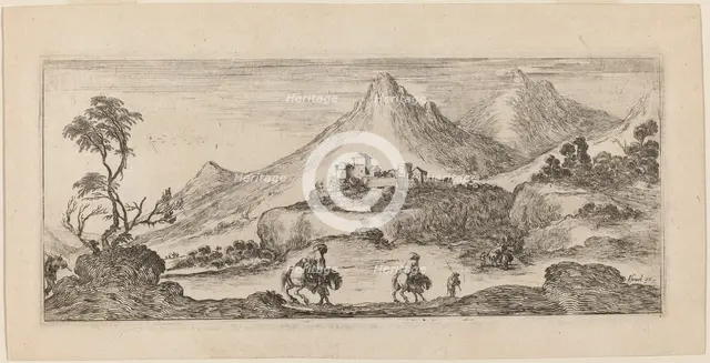 Landscape with Castle, 1641. Creator: Stefano della Bella.