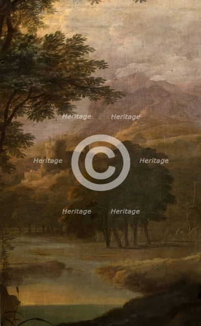 Landscape With Castle In Distance, 1725. Creator: School of Jacques Rousseau.