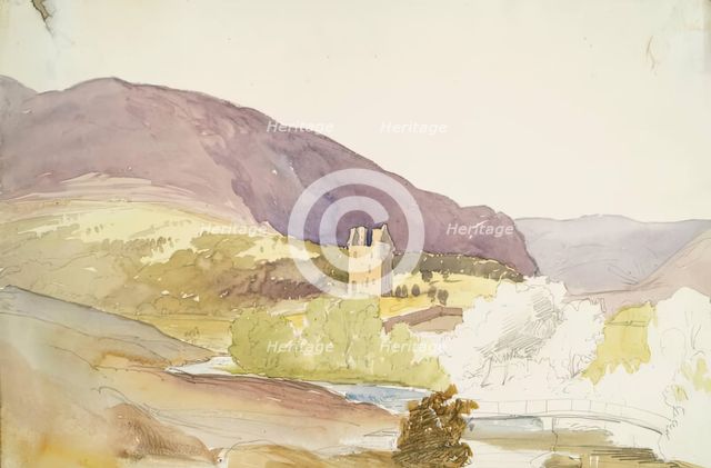 Landscape with Castle in the Middle Distance, c1840s. Creator: John Phillip.