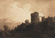 Landscape with Castle Ruin. Creator: Richard Parkes Bonington (British, 1802-1828)