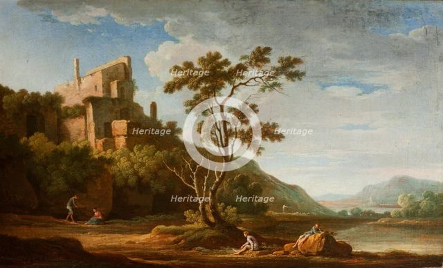 Landscape with Castle Ruins, 1765. Creator: Adolf Fryderyk Harper.