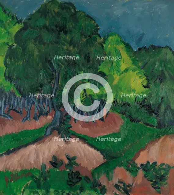 Landscape with Chestnut Tree, 1913. Artist: Kirchner, Ernst Ludwig (1880-1938)