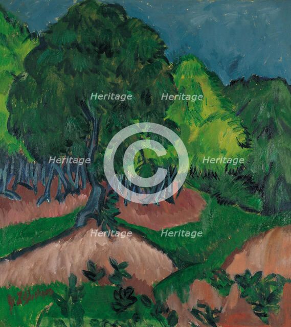 Landscape with Chestnut Tree, 1913. Artist: Kirchner, Ernst Ludwig (1880-1938)