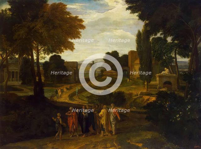 Landscape with Christ and His Disciples, 1650. Creator: Francisque Millet.