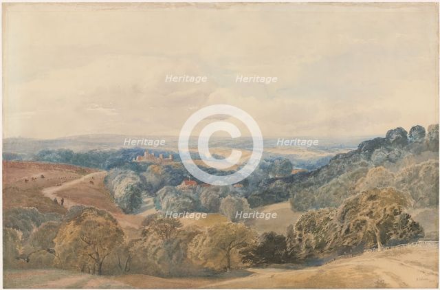 Landscape with Crieff Castle, 1865. Creator: Henry Jutsum.