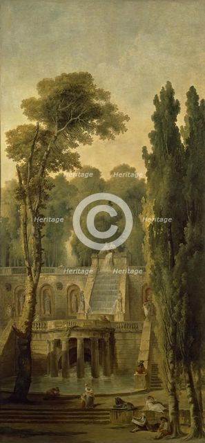 Landscape with a Terrace and Cascade, 1802. Creator: Hubert Robert.