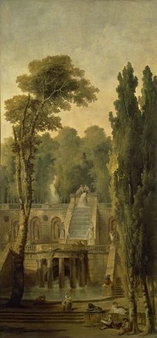Landscape with a Terrace and Cascade, 1802. Creator: Hubert Robert