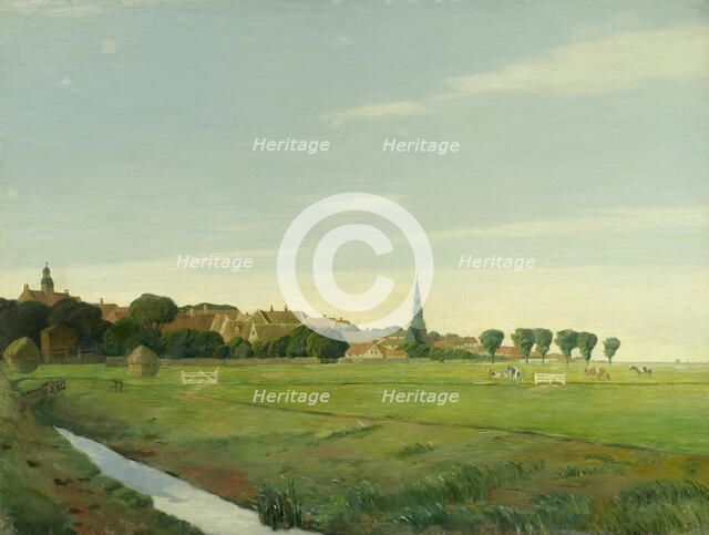 Landscape with a Town, 1894. Creator: Johan Rohde.