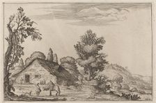 Landscape with a Traveler before a Cottage, 1638. Creator: Ercole Bazicaluva