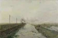 Landscape with a train. Artist: Gabriël, Paul Joseph Constantin (1828-1903)