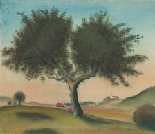 Landscape with a tree, 1944. Creator: Július Schubert