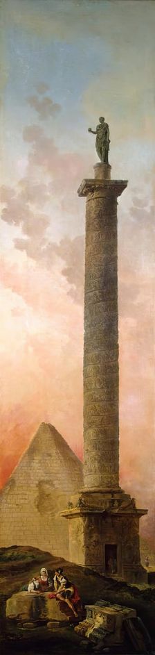 Landscape with a Triumphal Column, 1773. Creator: Hubert Robert