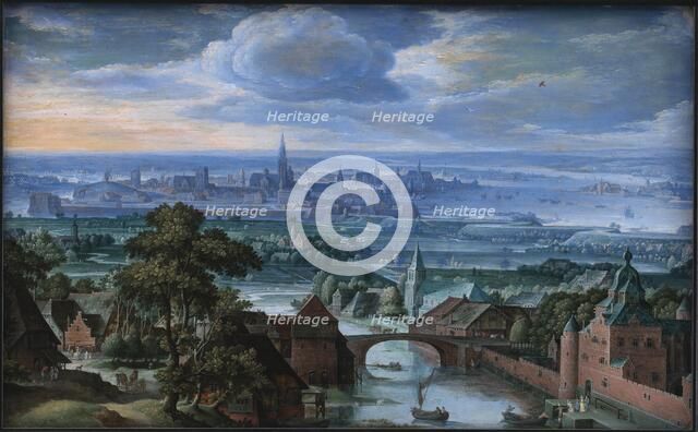 Landscape with a View of Antwerp, 1580-1589. Creator: Hans Bol.