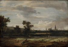 Landscape with a View Towards a Town, 1671. Creator: Anthonie van Borssom